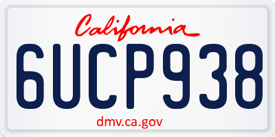CA license plate 6UCP938
