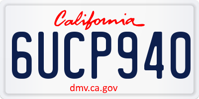 CA license plate 6UCP940