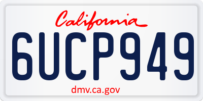 CA license plate 6UCP949