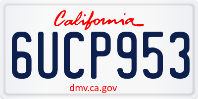 CA license plate 6UCP953