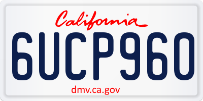 CA license plate 6UCP960