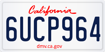CA license plate 6UCP964