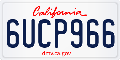 CA license plate 6UCP966