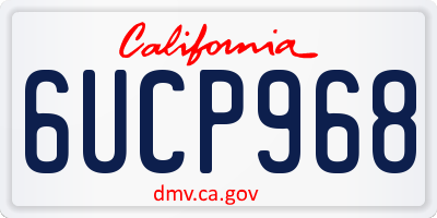 CA license plate 6UCP968