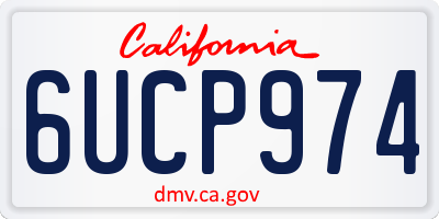 CA license plate 6UCP974