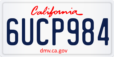 CA license plate 6UCP984