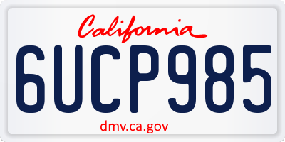 CA license plate 6UCP985