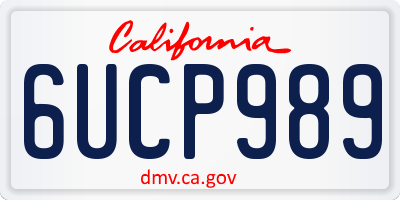 CA license plate 6UCP989