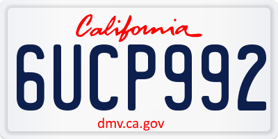 CA license plate 6UCP992