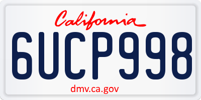 CA license plate 6UCP998