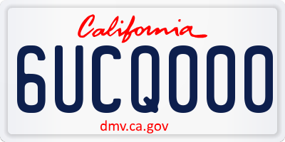 CA license plate 6UCQ000