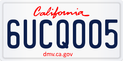 CA license plate 6UCQ005
