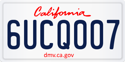 CA license plate 6UCQ007