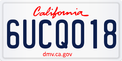 CA license plate 6UCQ018