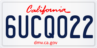CA license plate 6UCQ022