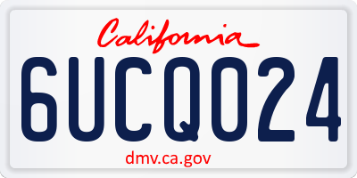 CA license plate 6UCQ024