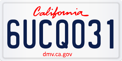 CA license plate 6UCQ031