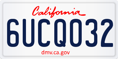 CA license plate 6UCQ032