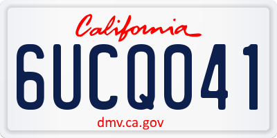 CA license plate 6UCQ041