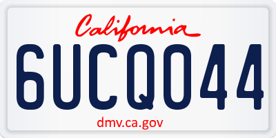 CA license plate 6UCQ044