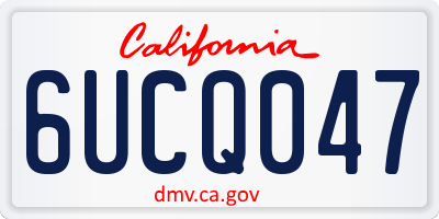 CA license plate 6UCQ047