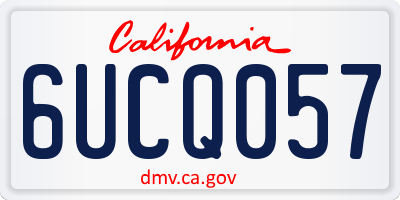 CA license plate 6UCQ057