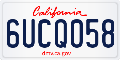 CA license plate 6UCQ058