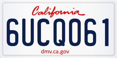 CA license plate 6UCQ061