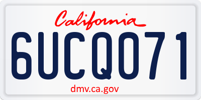 CA license plate 6UCQ071