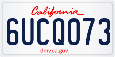 CA license plate 6UCQ073