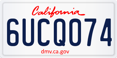 CA license plate 6UCQ074
