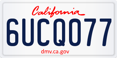 CA license plate 6UCQ077