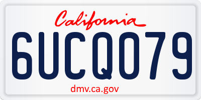 CA license plate 6UCQ079