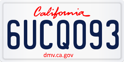 CA license plate 6UCQ093