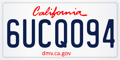 CA license plate 6UCQ094