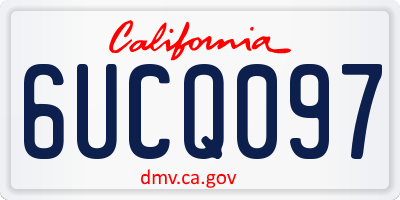 CA license plate 6UCQ097