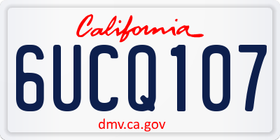 CA license plate 6UCQ107