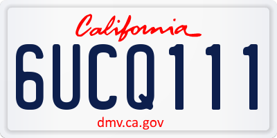 CA license plate 6UCQ111