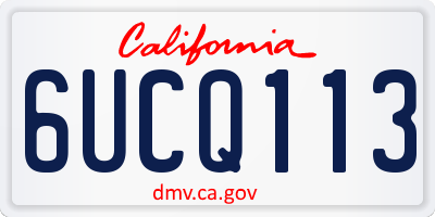CA license plate 6UCQ113