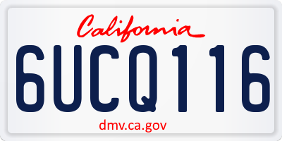 CA license plate 6UCQ116
