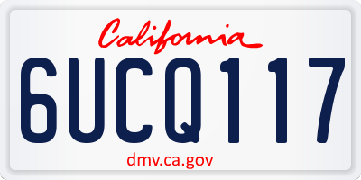 CA license plate 6UCQ117