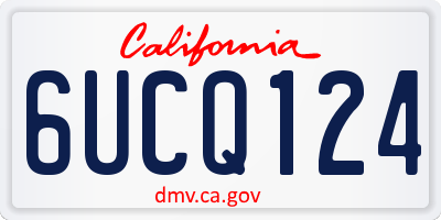 CA license plate 6UCQ124