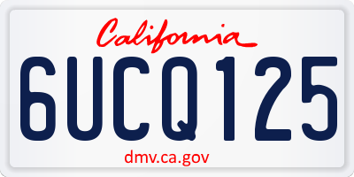 CA license plate 6UCQ125