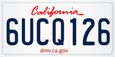 CA license plate 6UCQ126