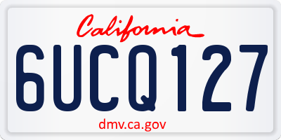 CA license plate 6UCQ127