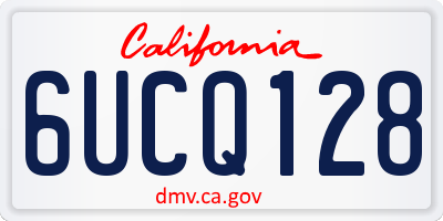 CA license plate 6UCQ128