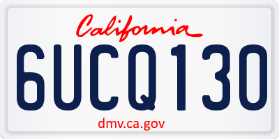 CA license plate 6UCQ130