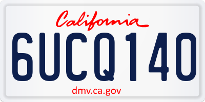 CA license plate 6UCQ140