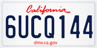 CA license plate 6UCQ144