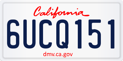 CA license plate 6UCQ151
